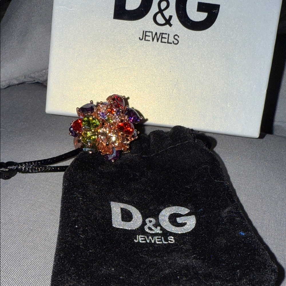 D&G Brand New Multicolor Gemstone n DG rhinestone charm box, dust bag n cloth